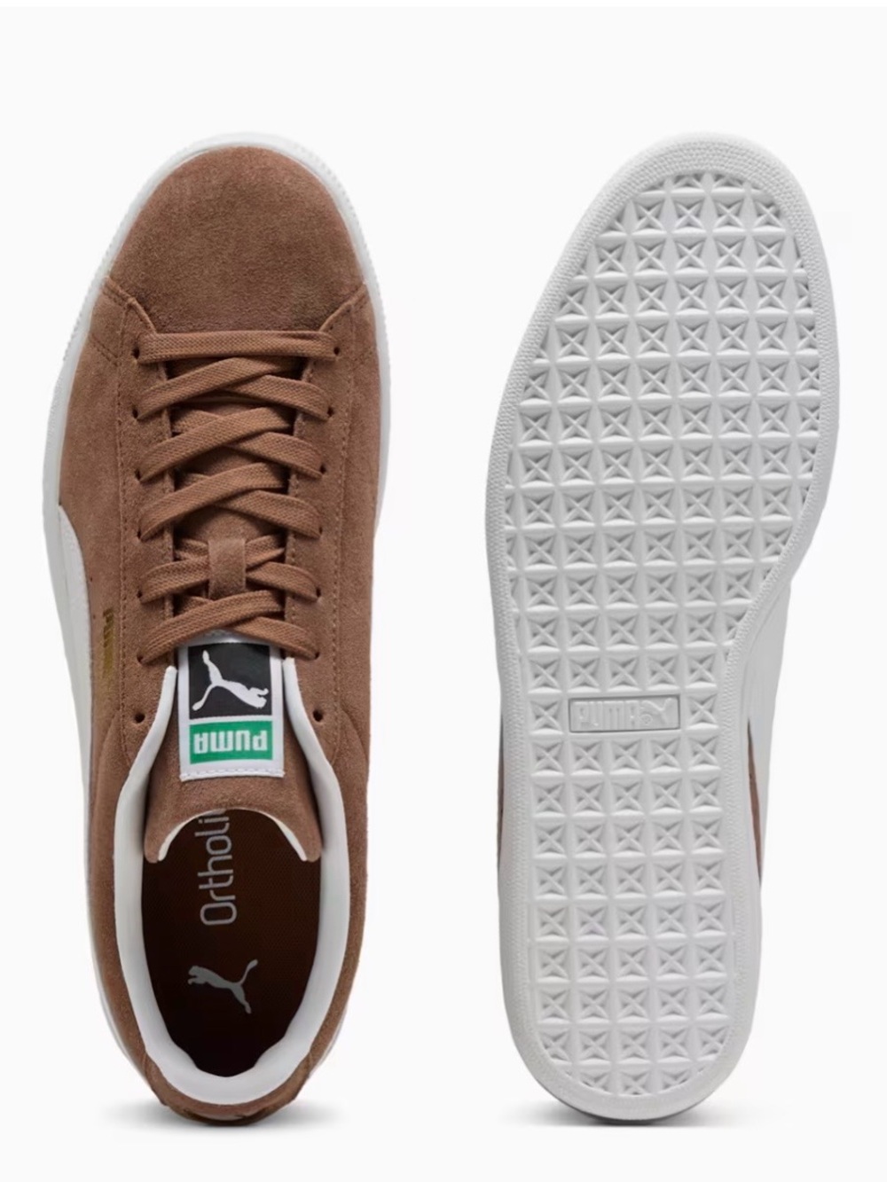 Puma women’s Suede Sneakers in Brown with White Soles